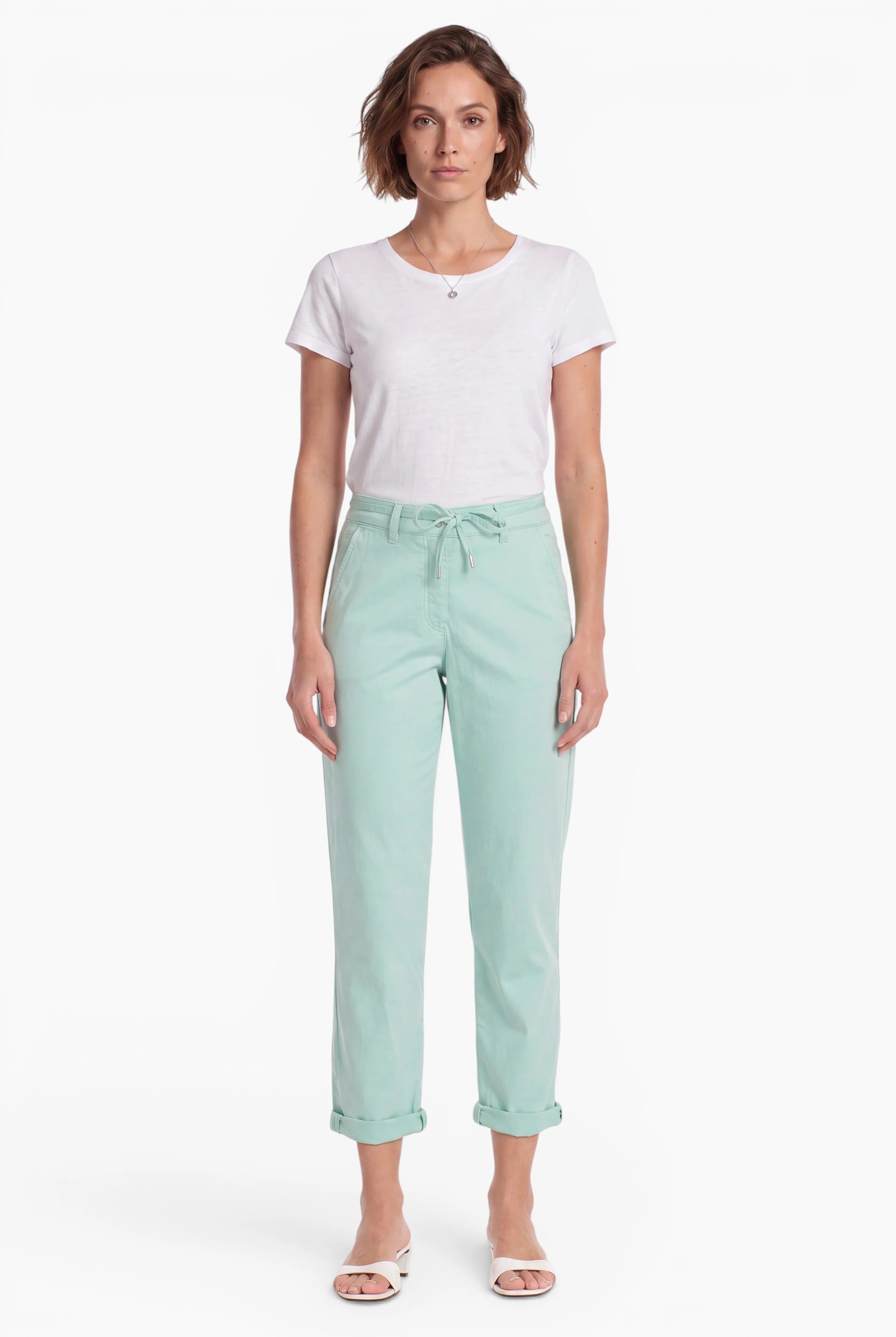 Kessy Chino-Hose aus Baumwollstretch mit Stoffgürtel