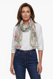 Bedruckte Pashmina mit floralem Tropenmuster
