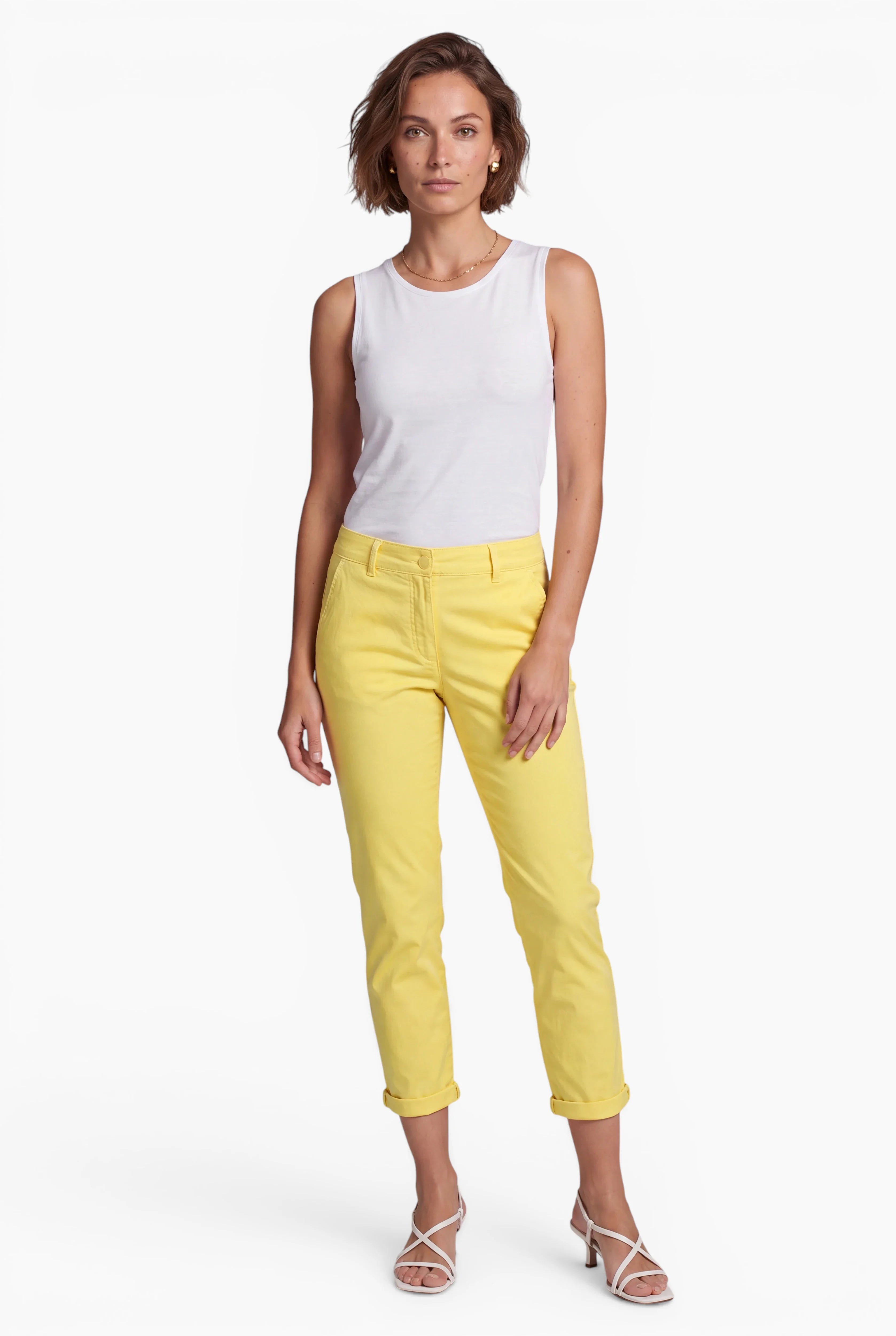 Kessy Chino-Hose aus Baumwollstretch mit Stoffgürtel