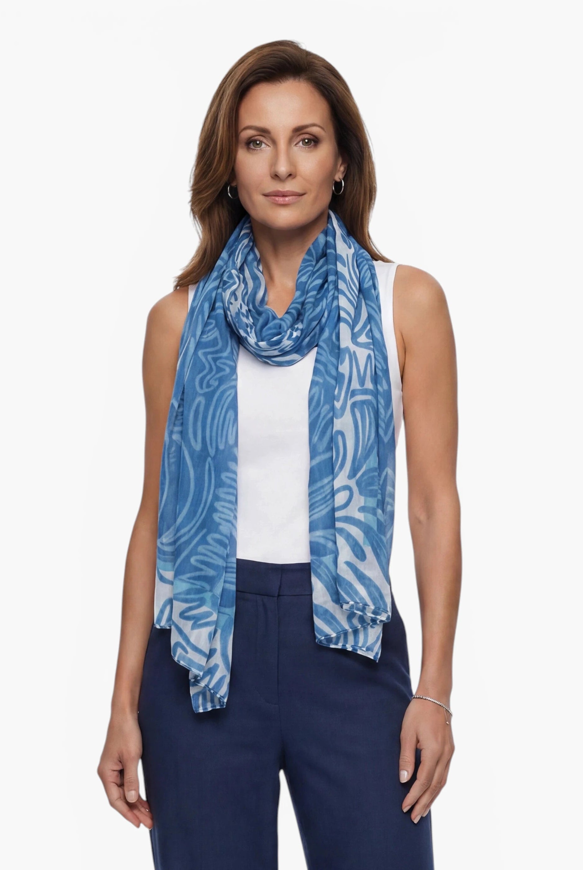Bedruckter Pashmina-Schal mit kunstvollem Blumenmuster