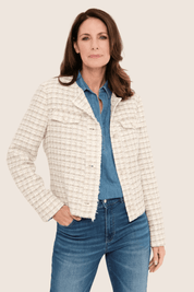 Kurze Strukturjacke mit Taschen