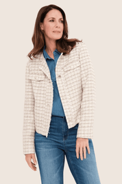 Kurze Strukturjacke mit Taschen