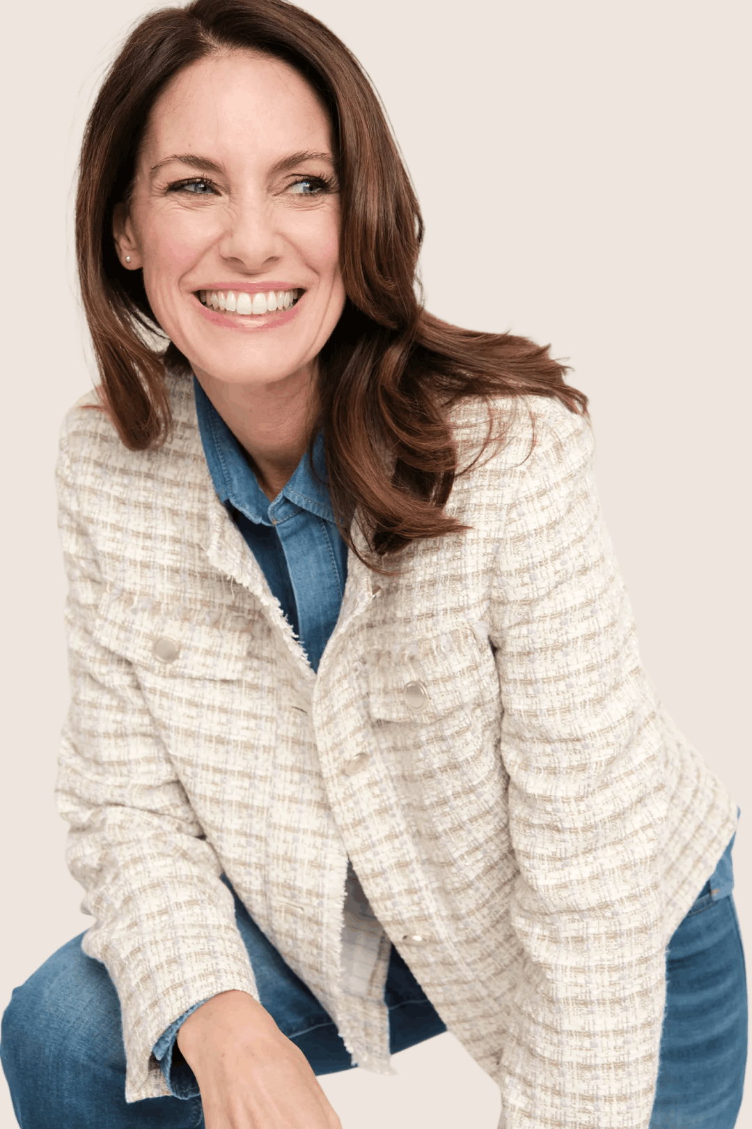 Kurze Strukturjacke mit Taschen