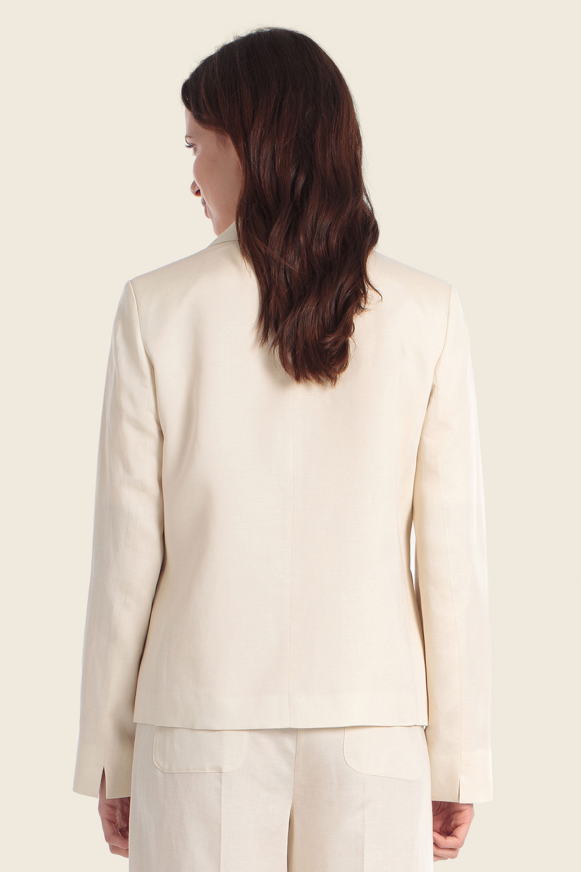 Blazer aus Leinenmischgewebe mit Zweiknopfverschluss
