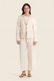 Blazer aus Leinenmischgewebe mit Zweiknopfverschluss