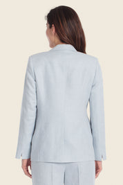 Blazer aus Leinen-Baumwolle mit Ein-Knopf-Verschluss