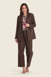 Leinenblazer mit fallendem Revers