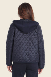 Steppjacke mit Quiltmuster & Kapuze