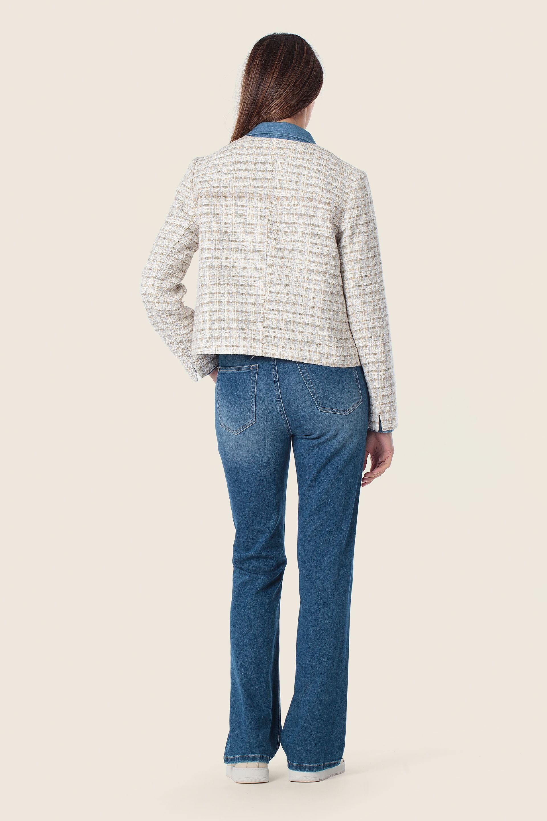 Kurzer Wollmantel mit Patch Taschen