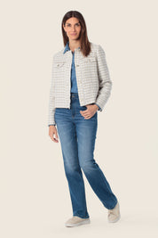 Kurzer Wollmantel mit Patch Taschen