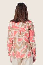 Bedruckte Baumwollbluse mit abstraktem Muster