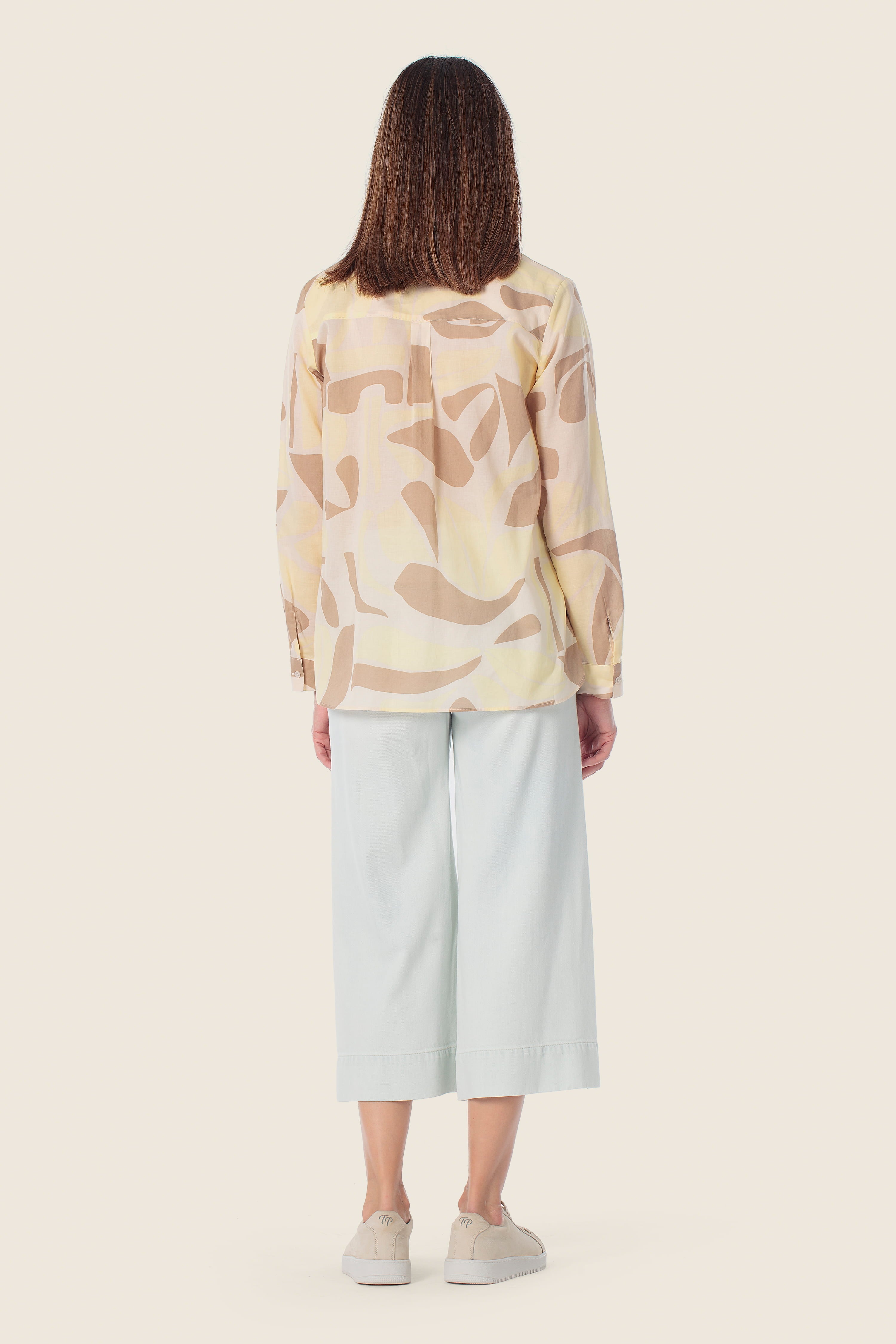 Bedruckte Baumwollbluse mit abstraktem Muster