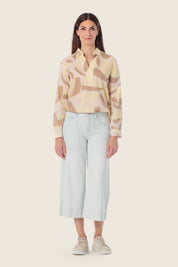 Bedruckte Baumwollbluse mit abstraktem Muster
