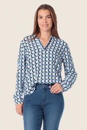 Print Bluse mit V-Ausschnitt