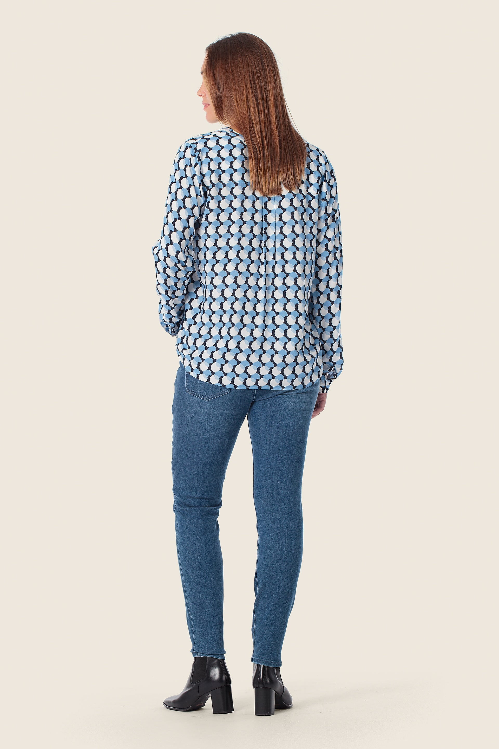 Print Bluse mit V-Ausschnitt