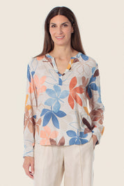 Bedruckte Viskosebluse mit Blumenmuster