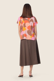 Bedruckte Viskosebluse mit geometrischem Muster