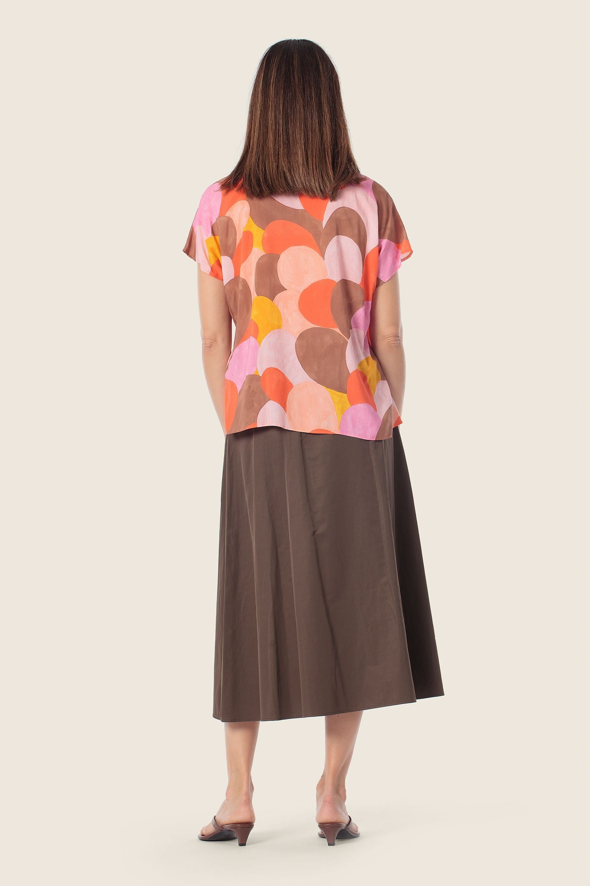 Bedruckte Viskosebluse mit geometrischem Muster