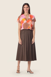 Bedruckte Viskosebluse mit geometrischem Muster