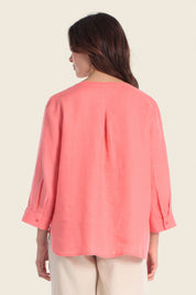 Leinenbluse mit Knopfleiste vorne