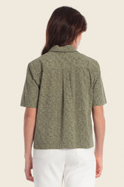 Bestickte Polobluse aus Baumwolle