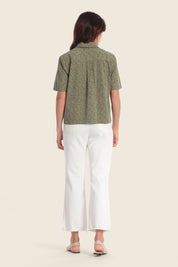 Bestickte Polobluse aus Baumwolle