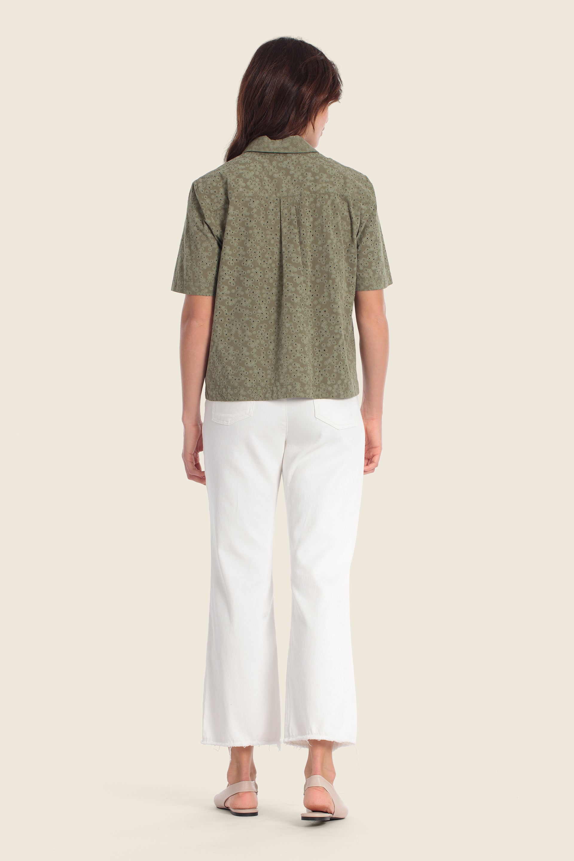 Bestickte Polobluse aus Baumwolle