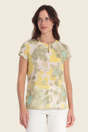 Bedruckte Viskosebluse mit Blumenmuster