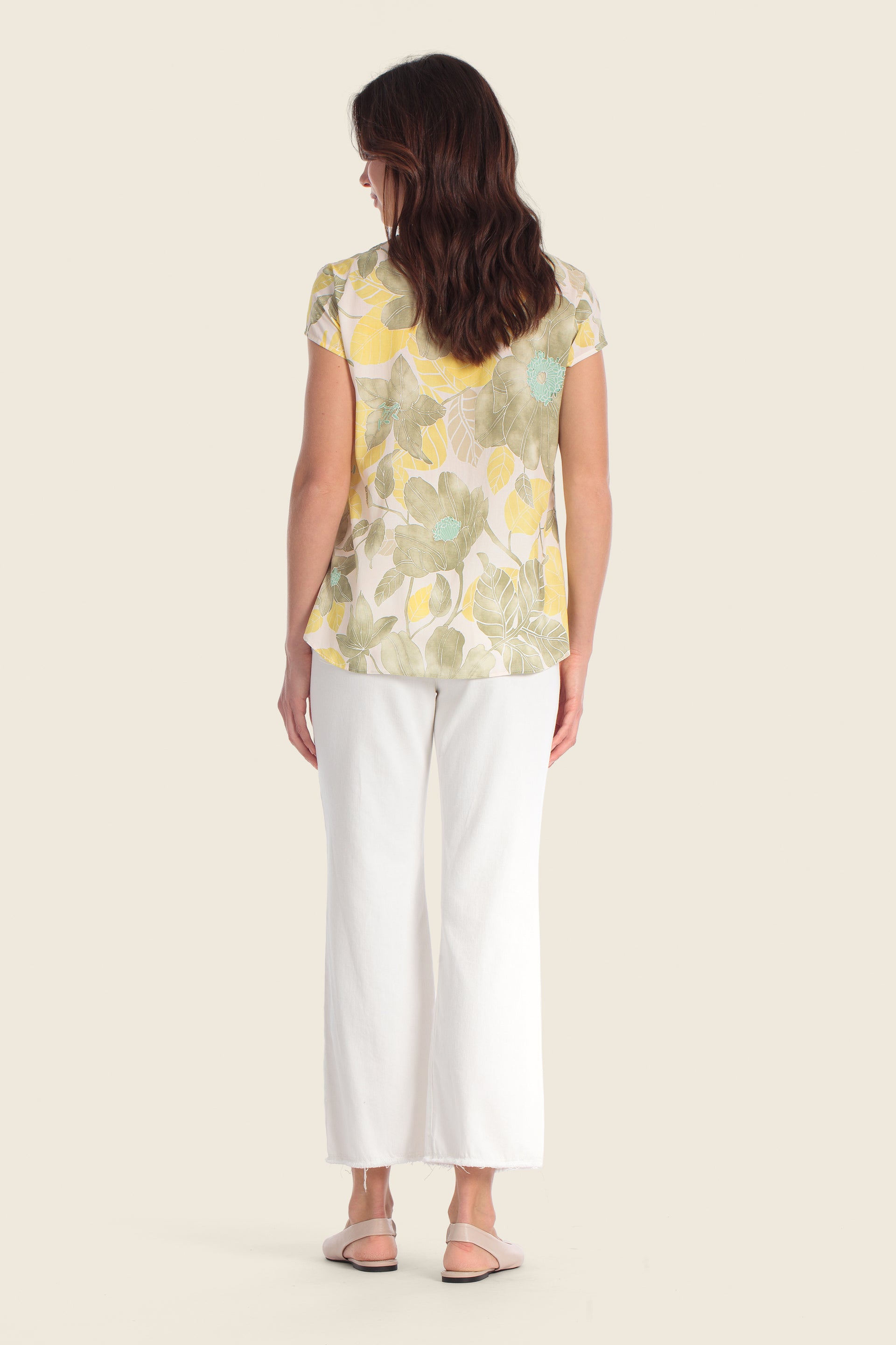 Bedruckte Viskosebluse mit Blumenmuster