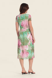 Bedrucktes Netzkleid mit Faltenrock