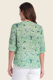 Bedrucktes Baumwollhemd mit Blumenmuster