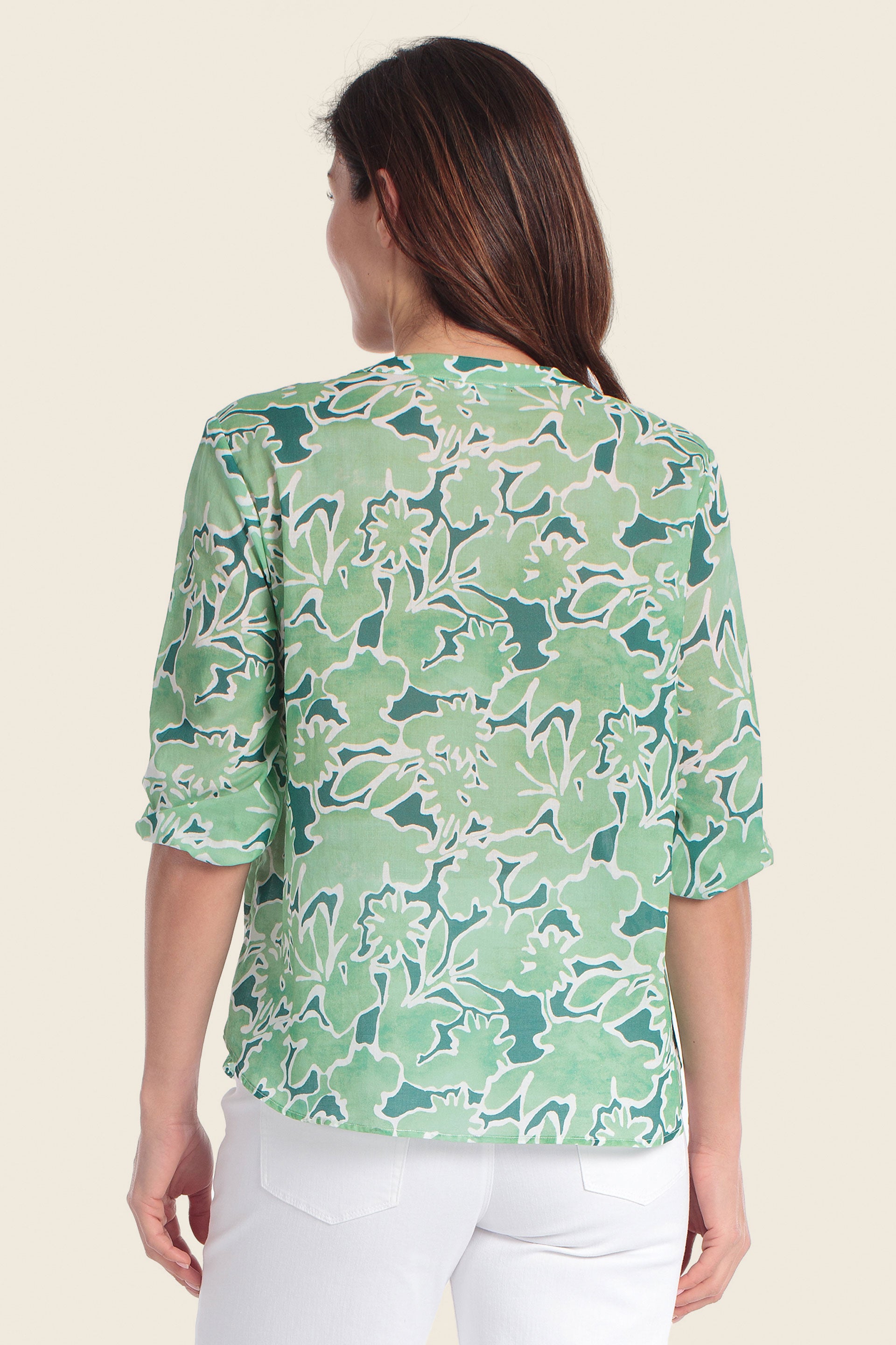 Bedrucktes Baumwollhemd mit Blumenmuster
