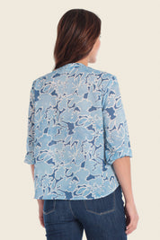 Bedrucktes Baumwollhemd mit Blumenmuster