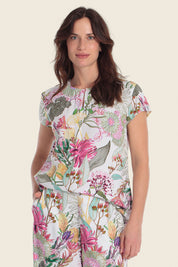 Bedruckte EcoVero™-Viskosebluse mit Blumenmuster