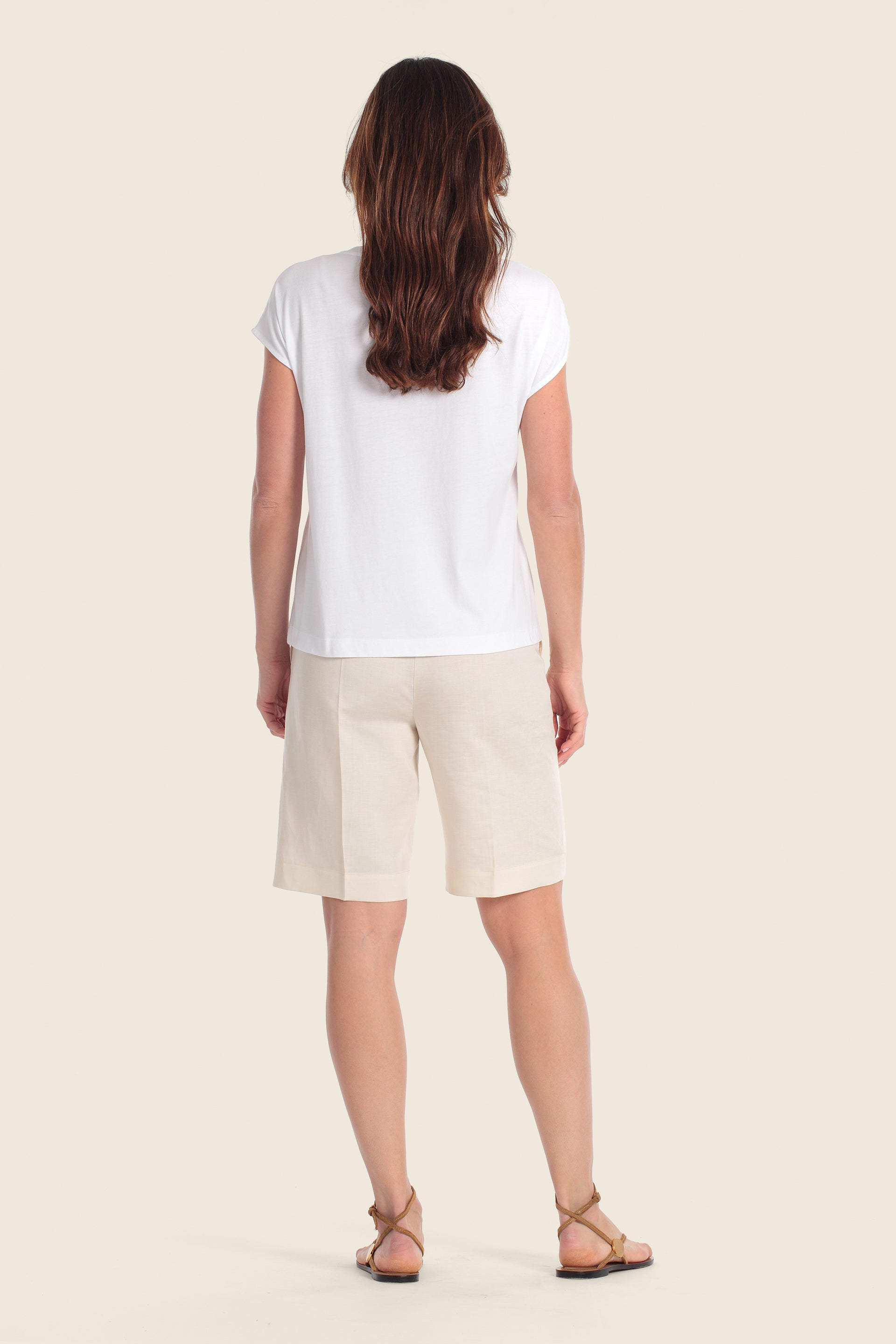 T-Shirt aus Baumwollmischgewebe mit floralem Applikationsdruck