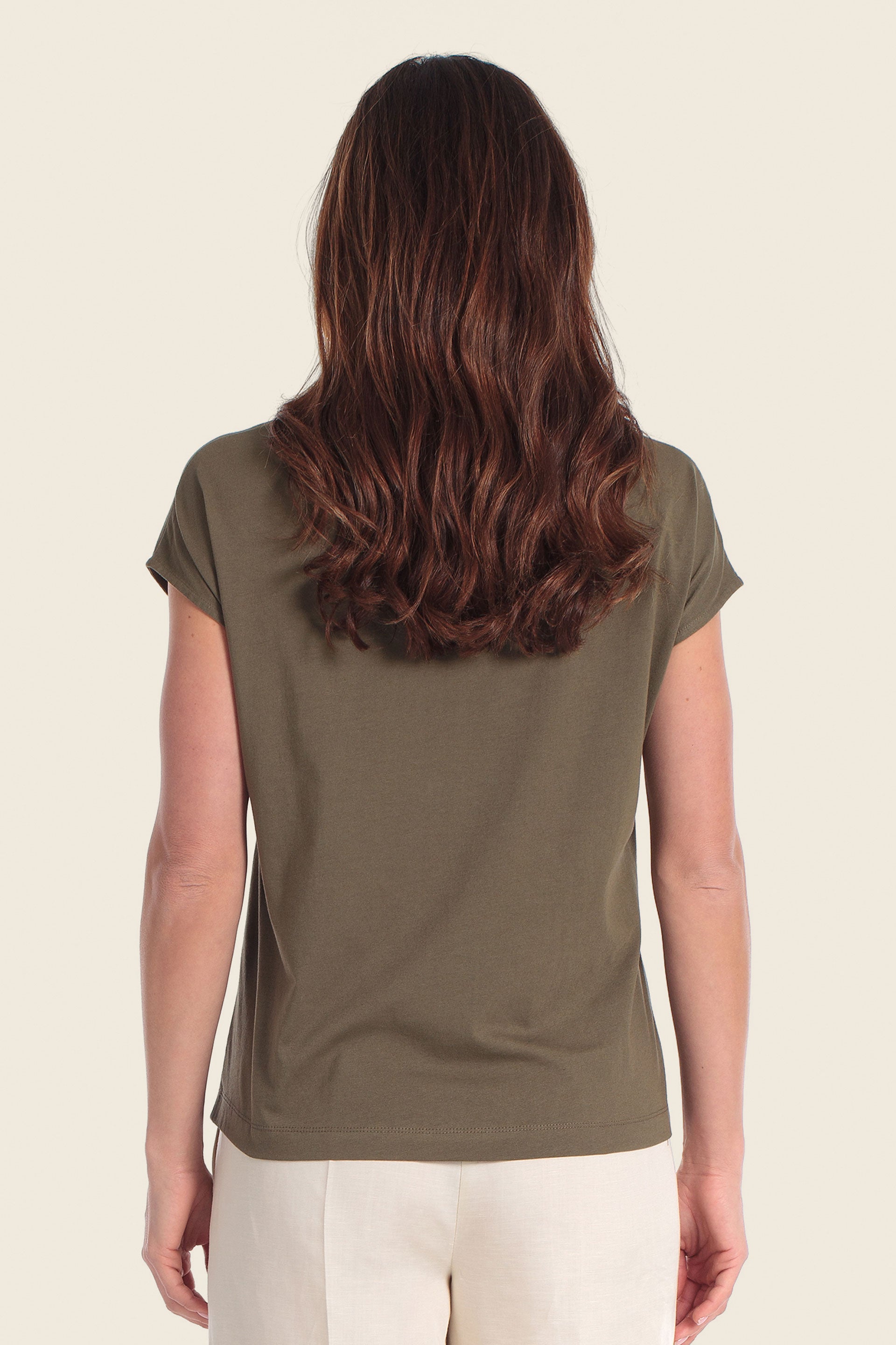 T-Shirt aus Baumwollmischgewebe mit floralem Applikationsdruck