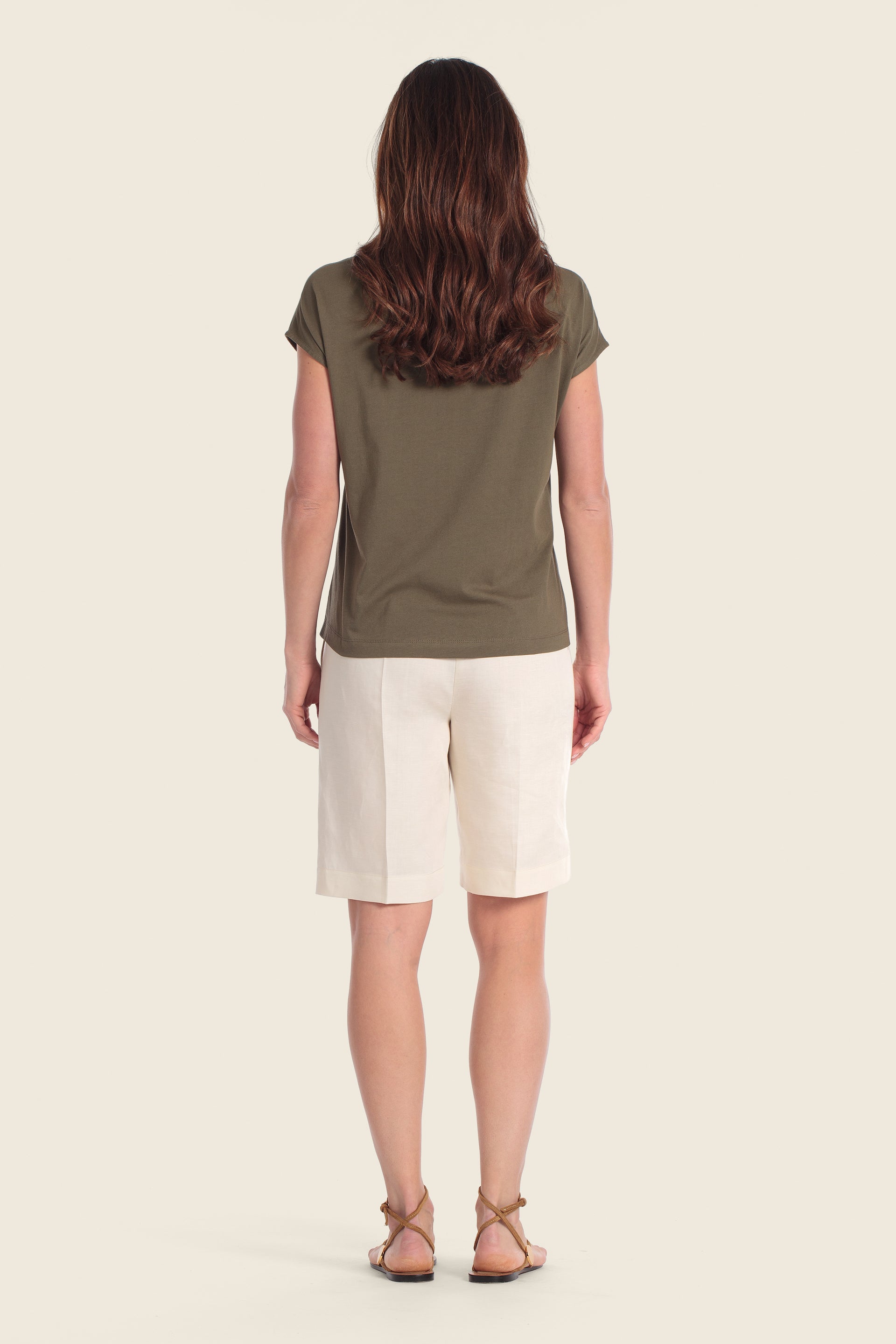 T-Shirt aus Baumwollmischgewebe mit floralem Applikationsdruck