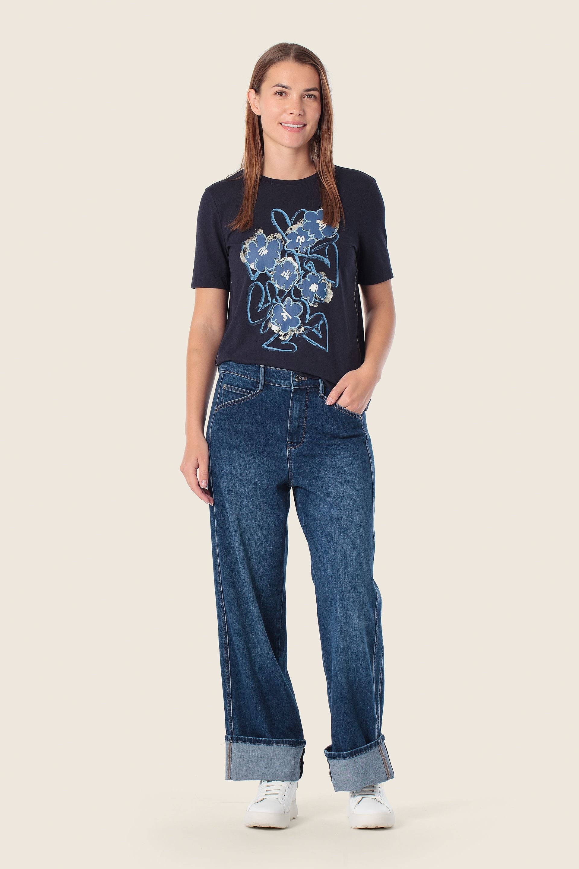 T-Shirt mit Blumen und Herzen von GERRY WEBER