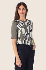 T-Shirt mit Muster in verschiedenen Grüntönen von GERRY WEBER