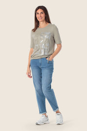 T-Shirt mit schimmerndem Aufdruck von GERRY WEBER