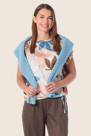 Bedrucktes T-Shirt mit verstellbarem Saum