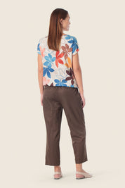 Bedrucktes T-Shirt mit verstellbarem Saum