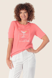 Bedrucktes T-Shirt mit Cocktailmotiv