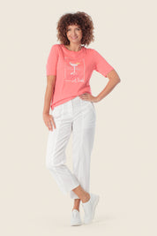 Bedrucktes T-Shirt mit Cocktailmotiv