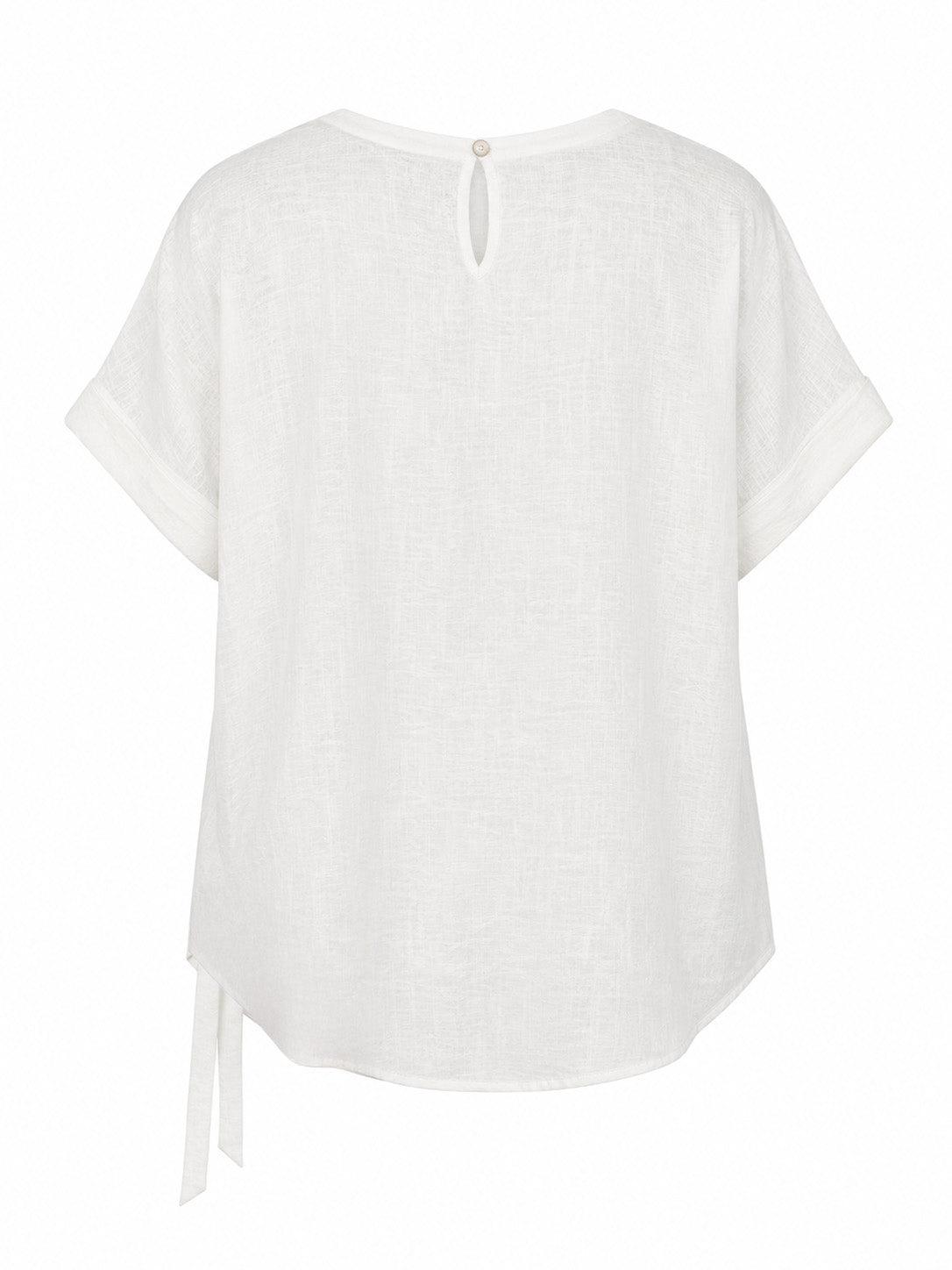 Leinen-T-Shirt mit Positionsdruck