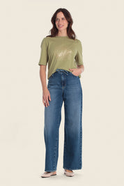 T-Shirt aus Baumwollmischgewebe mit „Sunshine“-Aufdruck