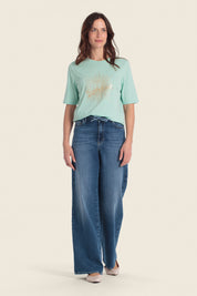 T-Shirt aus Baumwollmischgewebe mit „Sunshine“-Aufdruck