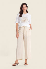 T-Shirt aus Baumwollmischgewebe mit „Sunshine“-Aufdruck