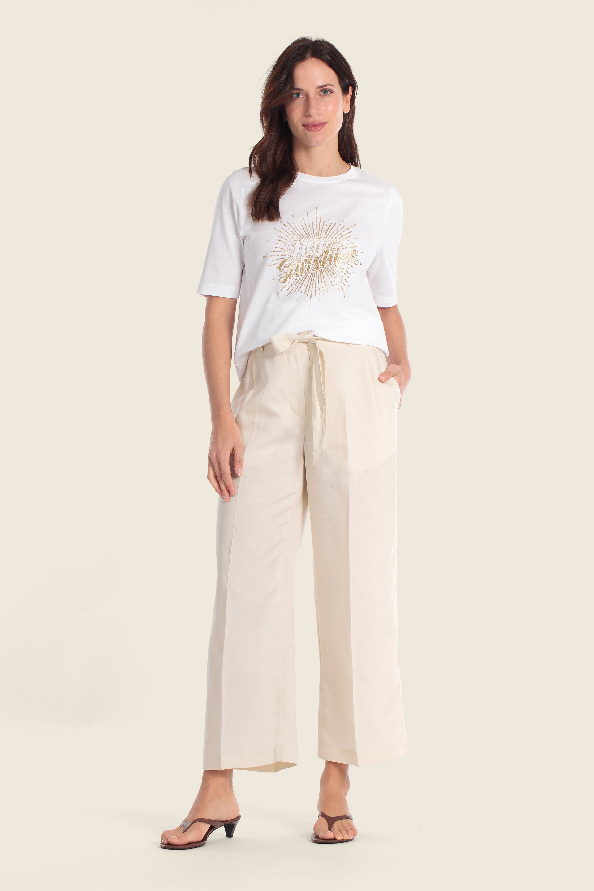 T-Shirt aus Baumwollmischgewebe mit „Sunshine“-Aufdruck