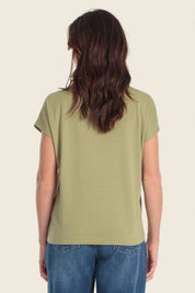 T-Shirt aus Baumwollmischgewebe mit Palmenmuster